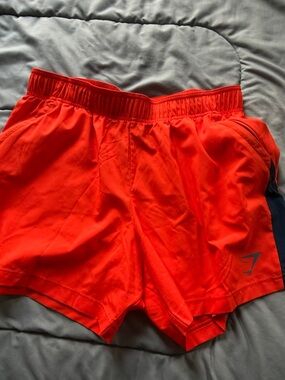 Gymshark Men's Bright Red Athletic Training Shorts